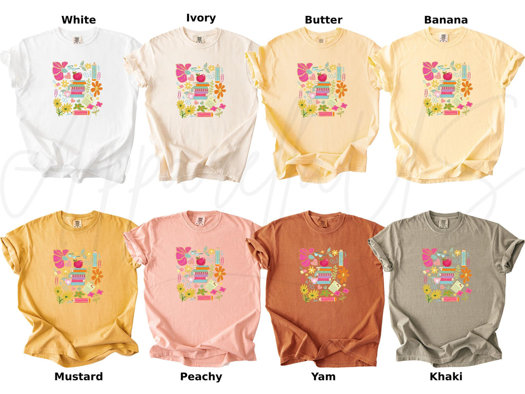 Comfort Colors Teacher Teacher Doodles Teacher Back School Teacher Summer End School Tee (4)