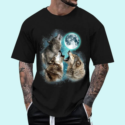 3 Wolf Moon Howling Wolf Head Funny Wolves For Men Women Unisex T-Shirt, Cotton 100%, Top Trending Fashion Hoodie, Sweatshirt