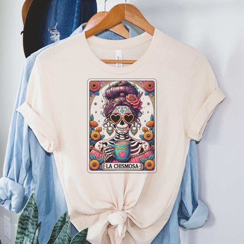 # 304 - La Chismosa Tarot Card Design - Print Unisex Crew neck Tee T-shirt - Shirt