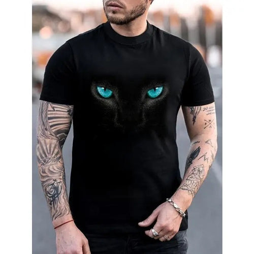 3D Heartbeat & Airplane Graphic Print Short Sleeve Crew Neck T-Shirt