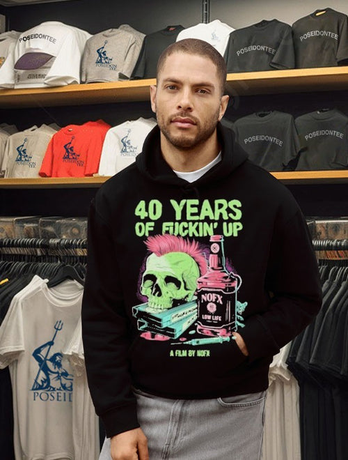 40 Years Of Fuckinup Bottle Skull T-shirt