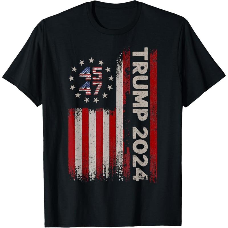 45 47 Donald Trump 2024 American Flag 2024 Election T-Shirt made in usa Hoodie, Sweatshirt | TeeBloomCo.com