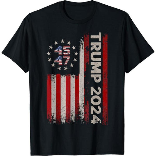 45 47 Donald Trump 2024 American Flag 2024 Election T-Shirt made in usa Hoodie, Sweatshirt | TeeBloomCo.com
