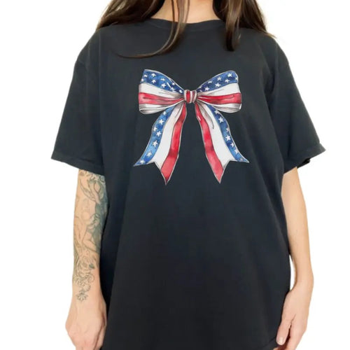 4th Of July Bow Shirt, Coquette 4th Of July, Trendy Bow Shirt, Preppy Aesthetic, American Girly, Fourth Of July, Summer...