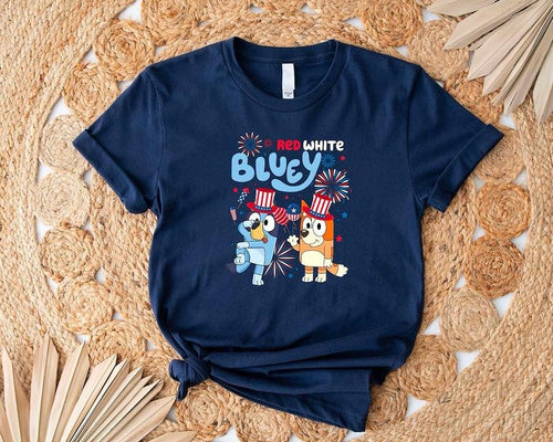 4th Of July Family Matching Shirt, Bluey 4th Of July Shirt, 4th Of July Shirt, Fourth Of July Party Shirt, Bluey USA Tee,...