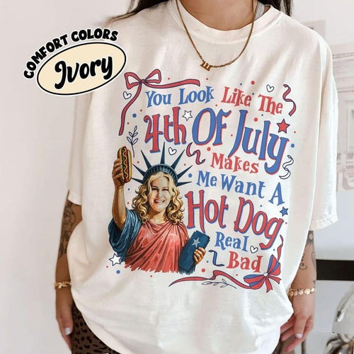 4th Of July Hot Dog Shirt, Legally Blonde Quote Tee, You Look Like The 4th Of July Tshirt, Patriotic Graphic Tee,...