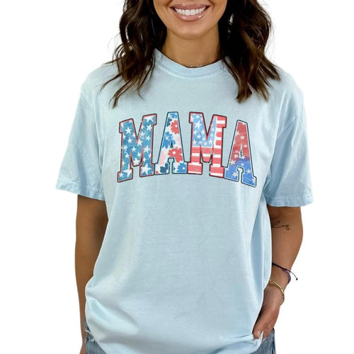 4th Of July Mama Shirt, Retro Usa Shirt, American Mama Shirt, Patriotic Mom Gift, Floral Mom Tee, Unisex T-Shirt, Gifts...