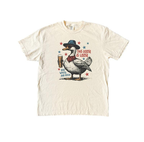 4th Of July This Goose Is Loose Tshirt, Cute Comfort Colors Shirt, Silly Goose lover Cat Shirt Fit Top Hoodie, Sweatshirt