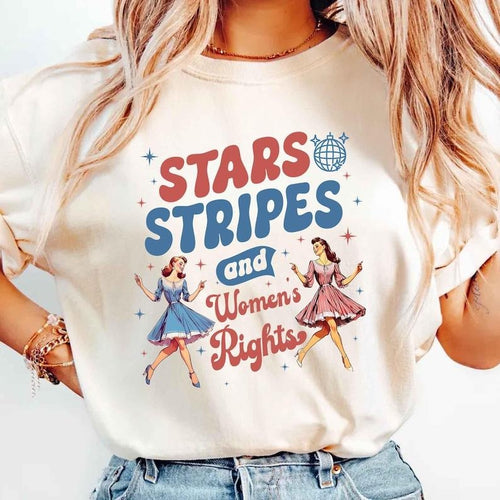 4th of July Feminist Shirt, Stars Stripes And Women's Rights sweayshirt, Retro Fourth Of July Shirt, Funny Feminist...