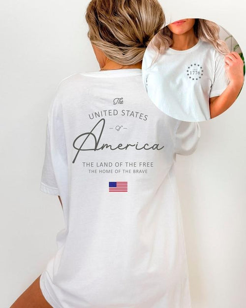 4th of July T-Shirts, USA 1776 Shirt, Patriotic USA T-Shirt, Land of The Free Shirt, United States of America Shirt, 4th...
