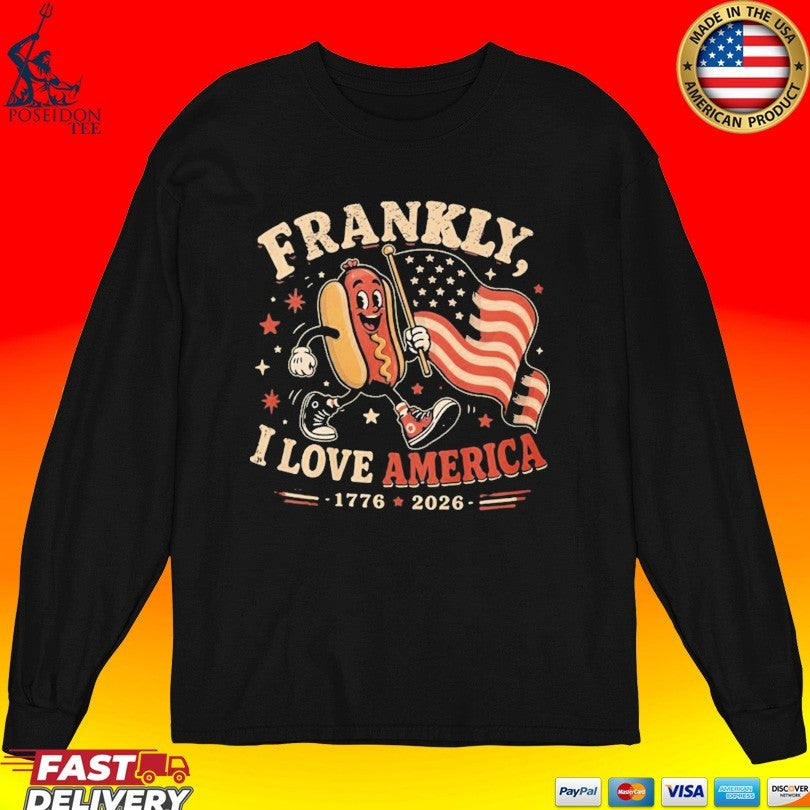 4th Of July Hot Dog Frankly I Love America 1776 2026 T-shirt