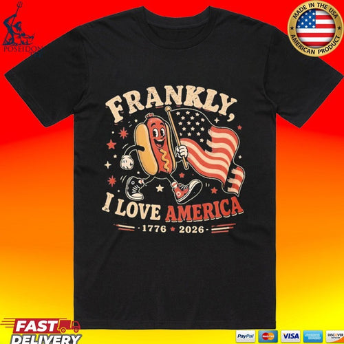 4th Of July Hot Dog Frankly I Love America 1776 2026 T-shirt