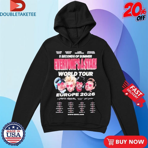 5 Seconds Of Summer 5SOS Everyone’s A Star World Tour Europe Leg 2026 Tour Dates And Stops Celebrating 6th Shirts