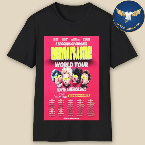 5 Seconds of Summer North America, Europe &amp; UK Tour 2026 Poster Shirt