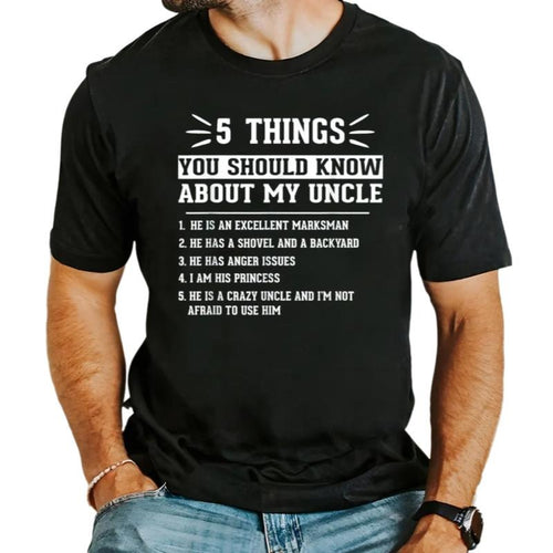 5 Things You Should Know About Uncle Shirt, Gift For Uncle From Niece, Funny Uncle Tee, Fathers Day Gift, Unisex Short...