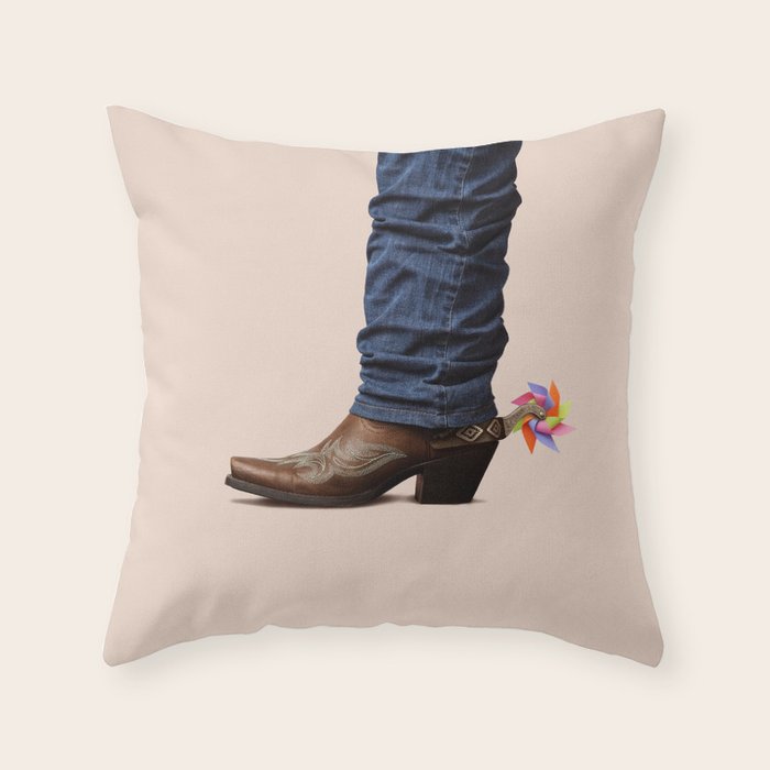 Funny Cowboy  Throw Pillow Gallery Image 6
