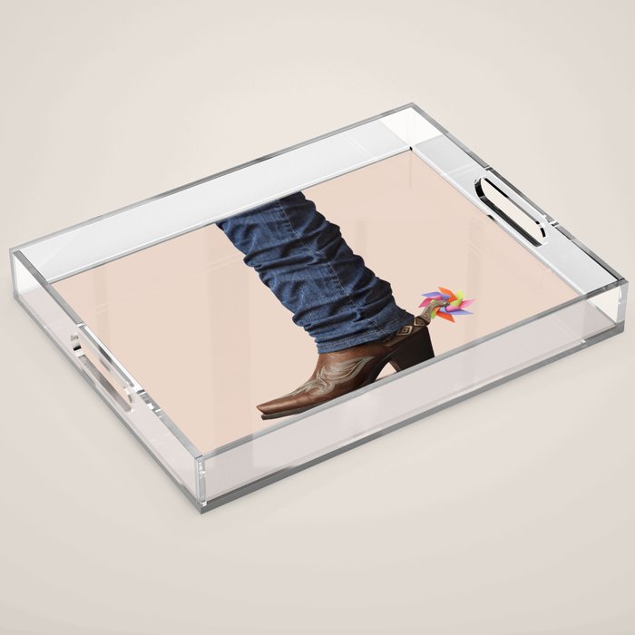 Funny Cowboy  Acrylic Tray Gallery Image 1