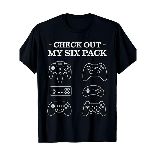 6 Six Pack Gamer 220g Funny Gamers Gift T-Shirt - Video made in usa Hoodie, Sweatshirt | TeeBloomCo.com