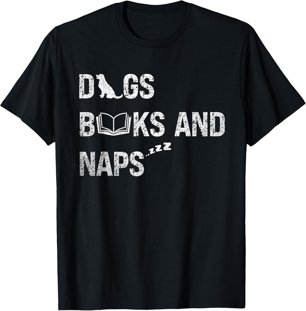 Dogs Books And Naps Dog Book Lover Graphic