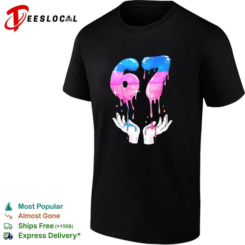 67 Drip Liquid Aesthetic Number 67 Birthday Celebration shirt