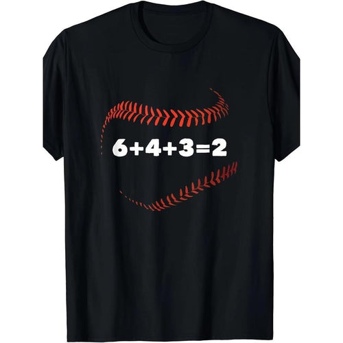 6+4+3=2 Double Play Baseball Player Gift Baseball Saying T-Shirt - 220g made in usa Hoodie, Sweatshirt | TeeBloomCo.com