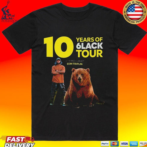 6lack 10 Years Of 6lack Tour Eem Triplin T-shirt