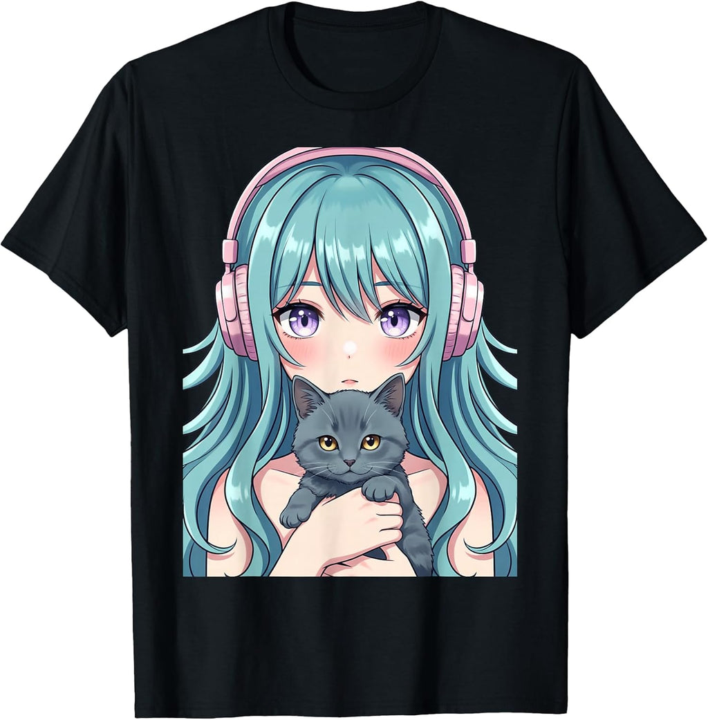 Kawaii Anime Cat Kitten Girl Headphones Pastel Otf