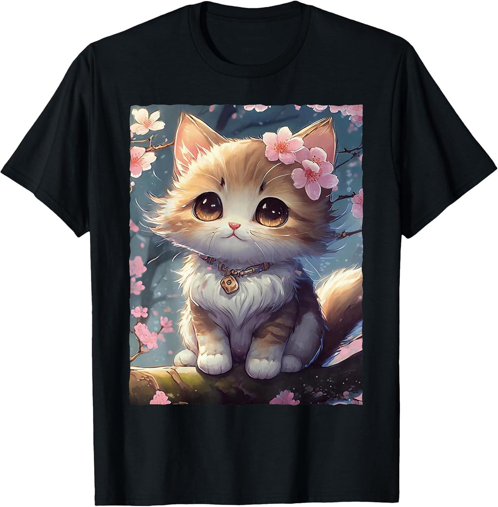 Kawaii Anime Cat Sakura Cherry Blossom Cute Kitten