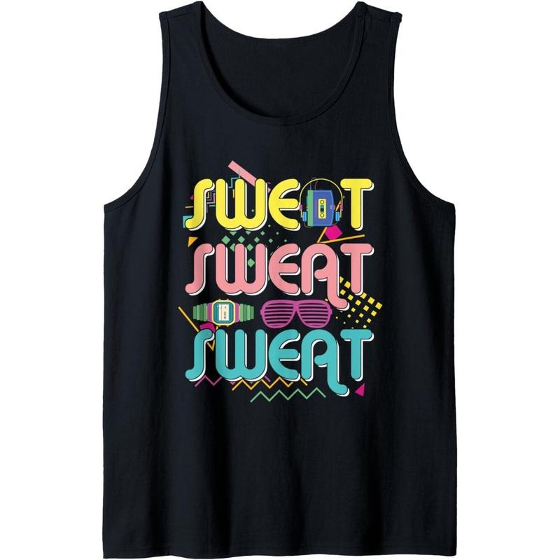 80's Workout Shirts Funny Totally Rad Women Men 80s Workout Gym Tank Top Black Sleeveless Classic Fit Unisex 3XL Made in...