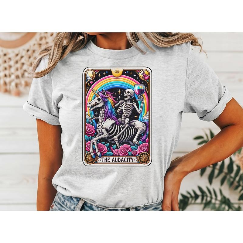 #801 - The Audacity Tarot Card Design -  - Print Unisex Crew neck Tee T-shirt Hoodie, Sweatshirt | TeeBloomCo.com