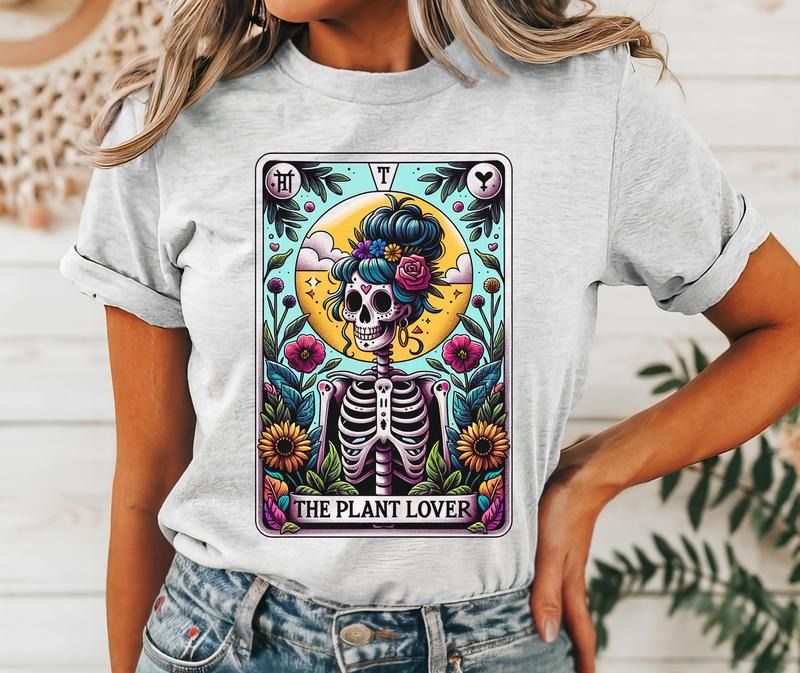 #807 - The Plant Lover Tarot Card Design - Print Unisex Crew neck Tee T-shirt Hoodie, Sweatshirt | TeeBloomCo.com