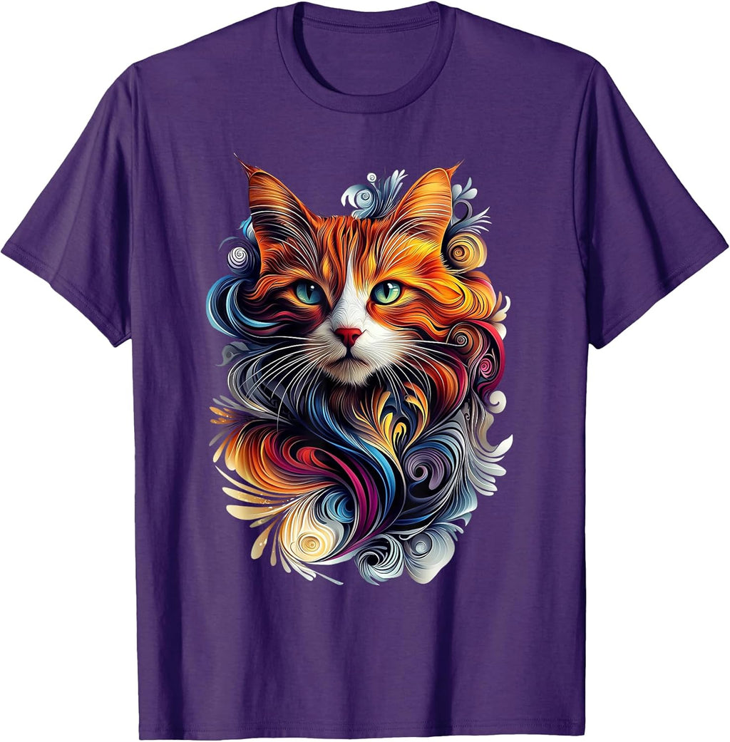 Colorful Cat Lover Nature Illustration