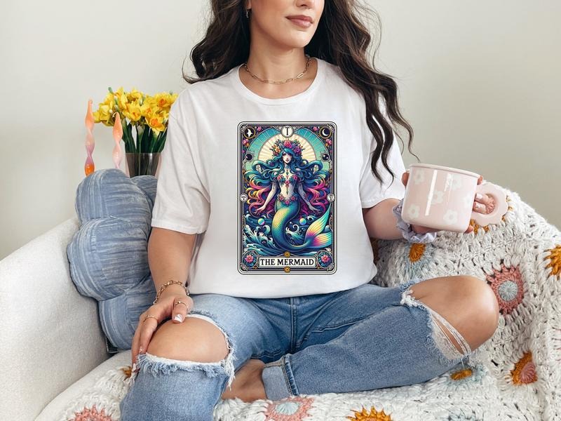 #820 - The Mermaid Tarot -  Print Unisex Crew neck Tee T-shirt Hoodie, Sweatshirt | TeeBloomCo.com