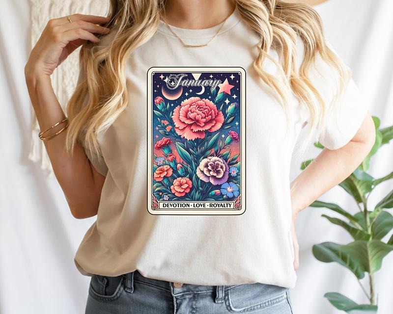 #821 - Month Floral Flowers Tarot Card Tee Unisex Shirt Graphic t-shirt Hoodie, Sweatshirt | TeeBloomCo.com