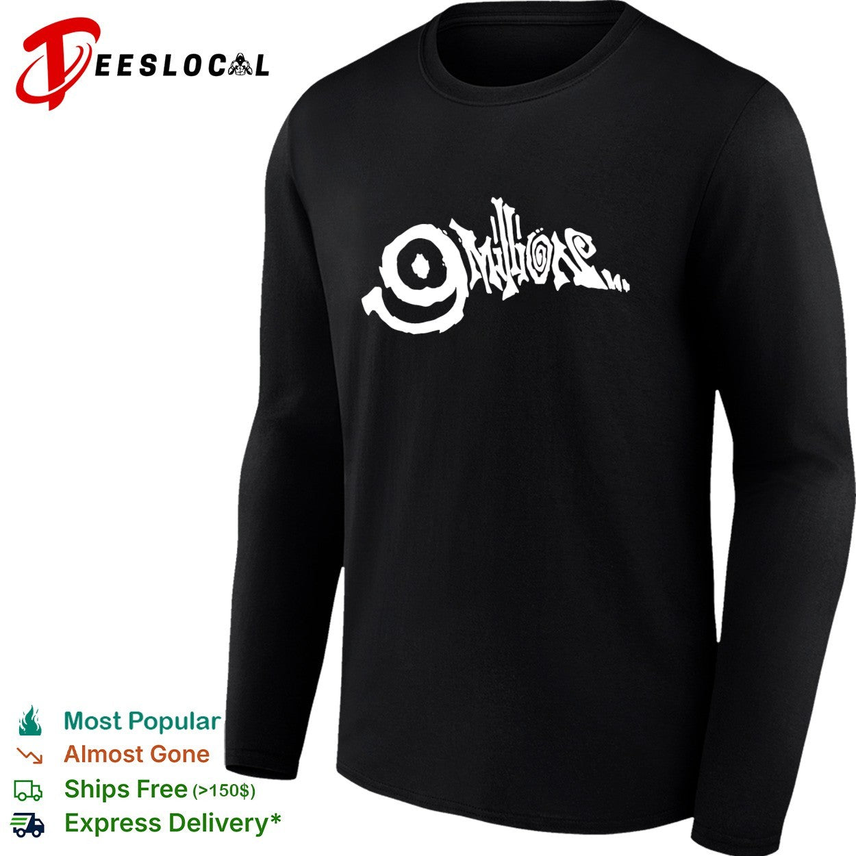 9 Millions graffiti gothic logo dark art shirt