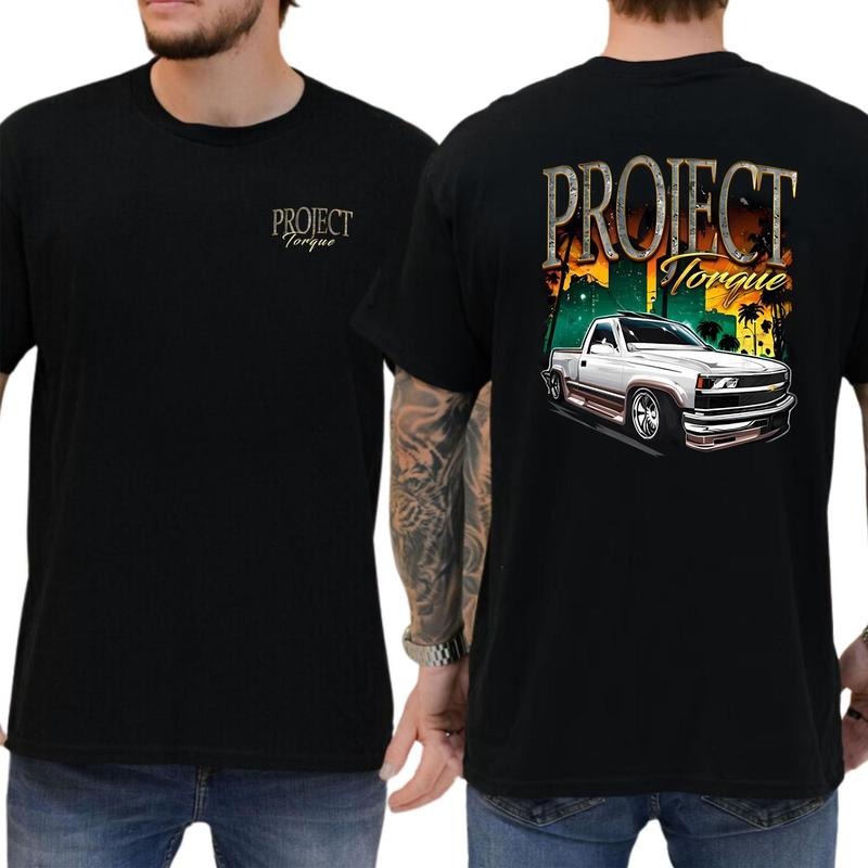 90s Style Chevy Obs 2 Sides Hoodie Pickup Truck T-shirt Soft Fabric Short Sleeve Shirt Sweatshirt | TeeBloomCo.com