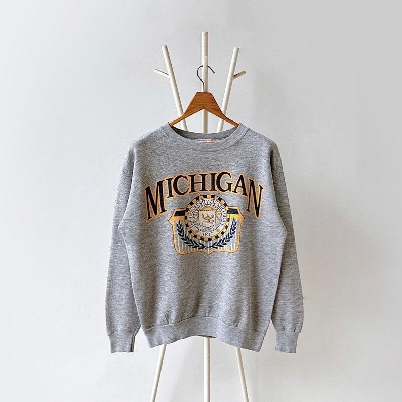 90s University of Michigan crewneck sweatshirt T-Shirts, Hoodie | TeeBloomCo.com