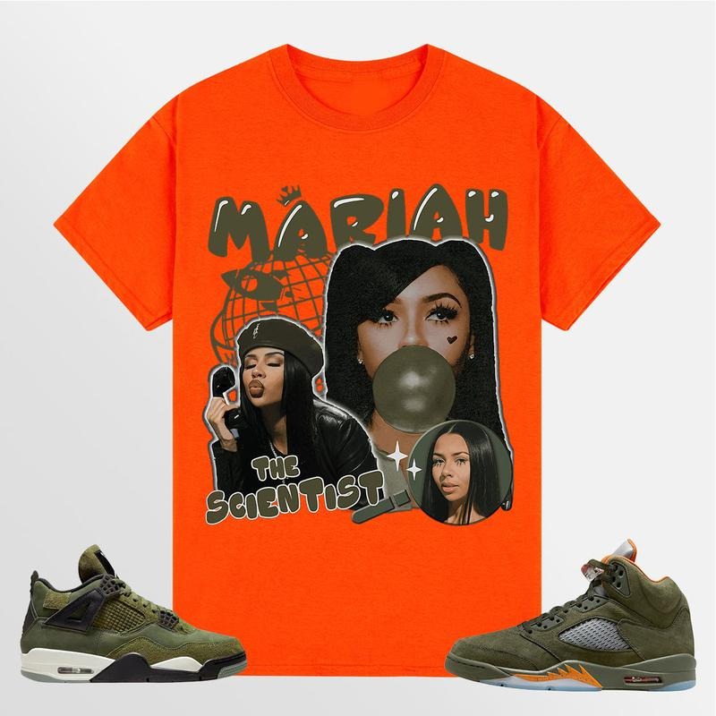 A J 5 Olive Unisex Shirt, Mariah TS, Shirt To Match Sneaker Color orangestyle{n002}2 Hoodie, Sweatshirt | TeeBloomCo.com