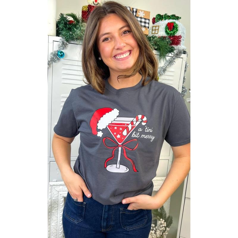 A Tini Bit Merry Christmas Graphic Shirt Hoodie, Sweatshirt | TeeBloomCo.com