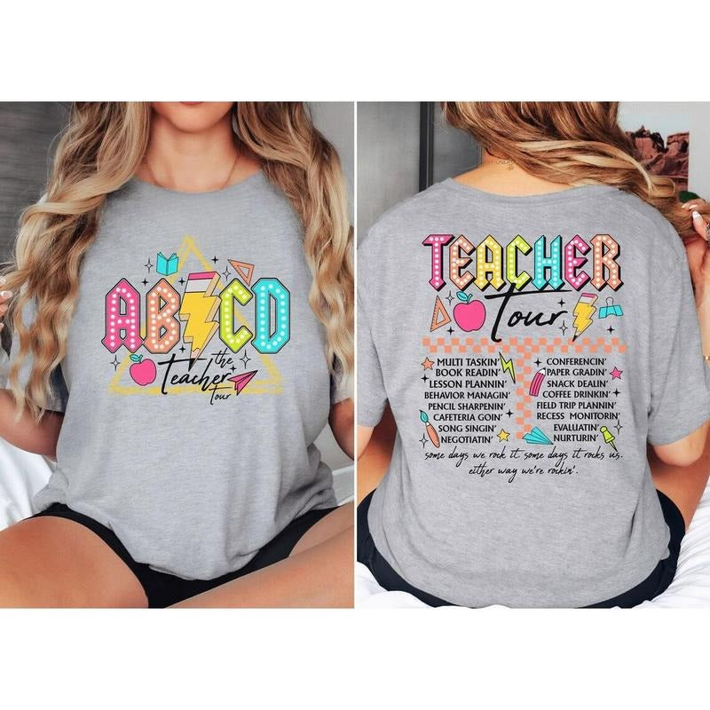 ABCD Teacher Tour Shirt, Back To School Tshirt, Funny Teacher Shirt Hoodie, Sweatshirt | TeeBloomCo.com