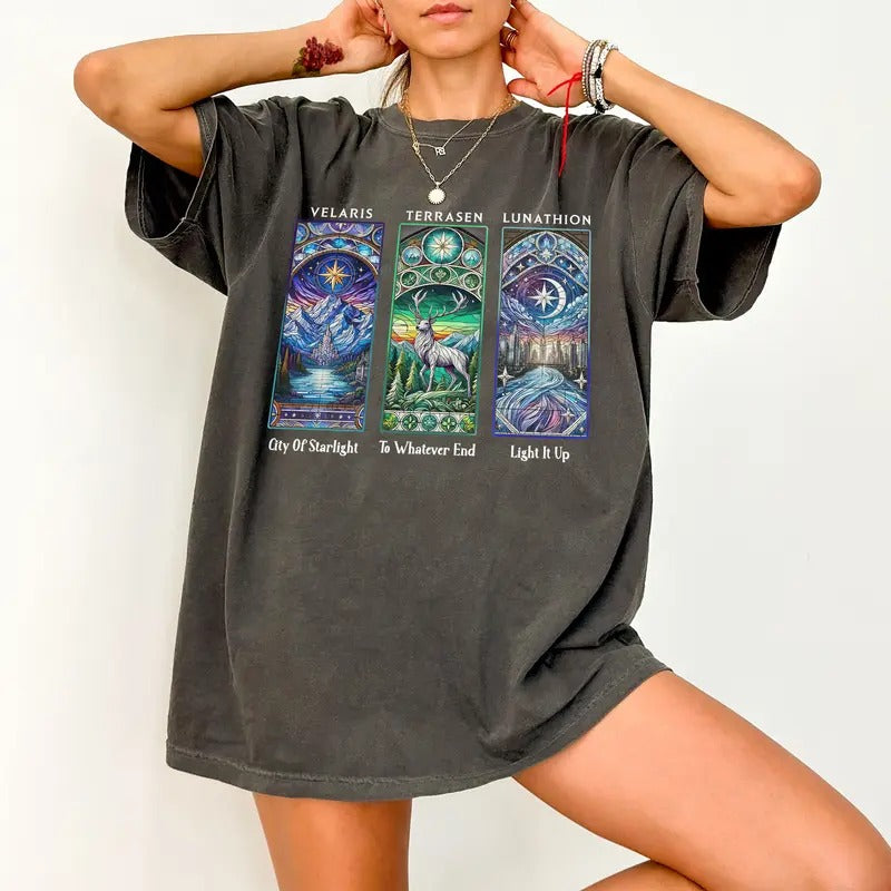 ACOTAR City of Starlight Stained Glass Shirt, The Night Court Shirt, Terrasen Shirt, Lunathion Shirt, SJM Merch, Bookish...