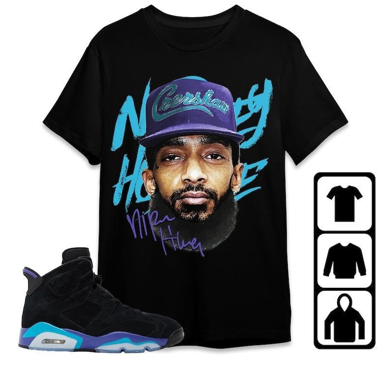 AJ 6 Aqua Unisex T-Shirt, Tee, Sweatshirt, Hoodie, Hussle Head, Shirt To Match Sneaker | TeeBloomCo.com