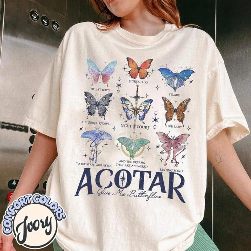 Acotar Give Me Butterflies T-Shirt, Acotar Butterflies Sweatshirt, Velaris The Night Court Shirt, Bookish Gift Hoodie
