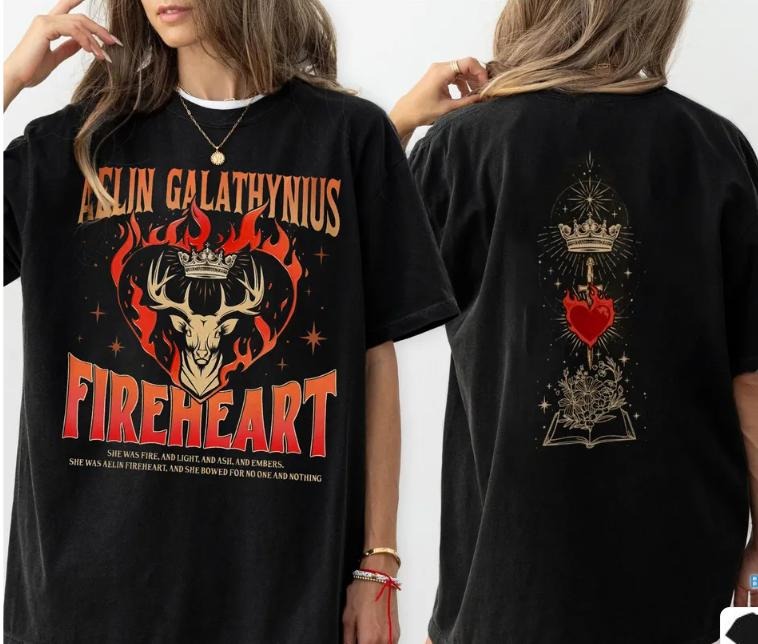 Aelin Galathynius Fireheart Shirt - Throne of Glass Kingsflame Shirt, Sarah J Maas Tshirt Hoodie, Sweatshirt | TeeBloomCo.com
