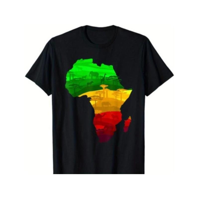 Africa Map Green Yellow Red Proud African Pride Juneteenth T-Shirt Made in USA Hoodie, Sweatshirt | TeeBloomCo.com