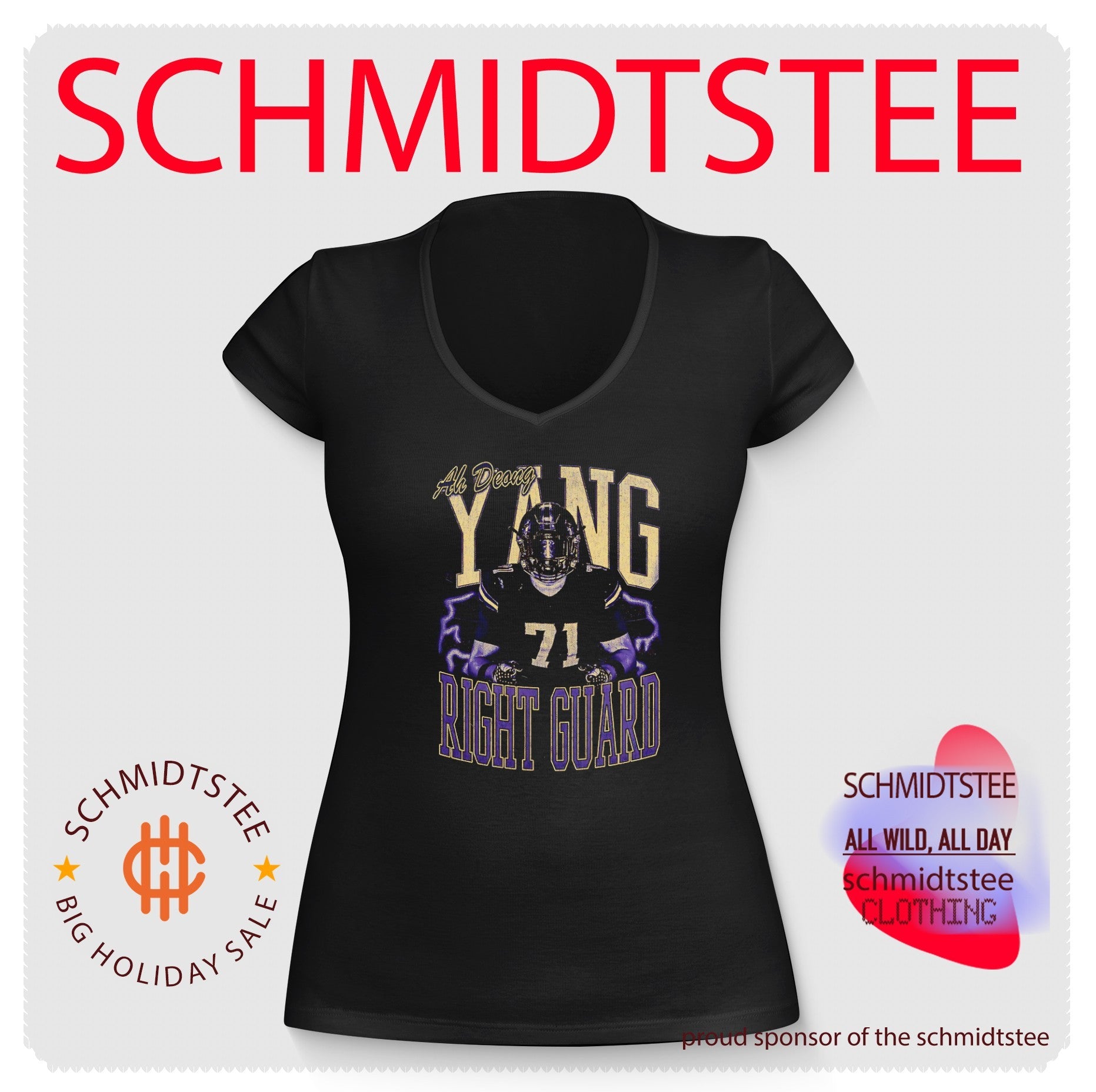 Ah Deong Yang 71 Right Guard football player shirt