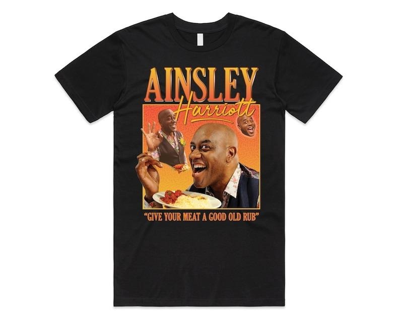 Ainsley Harriott Homage T-shirt Tee Top Vintage Retro Funny 90s Icon Mens Womens Hoodie, Sweatshirt | TeeBloomCo.com