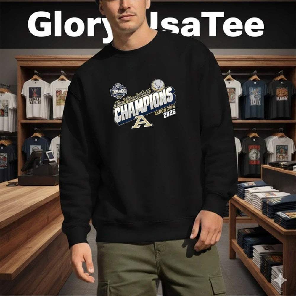 Akron Zips Blue 84 Unisex 2026 MAC Men’s Basketball Tournament Champions T-Shirt
