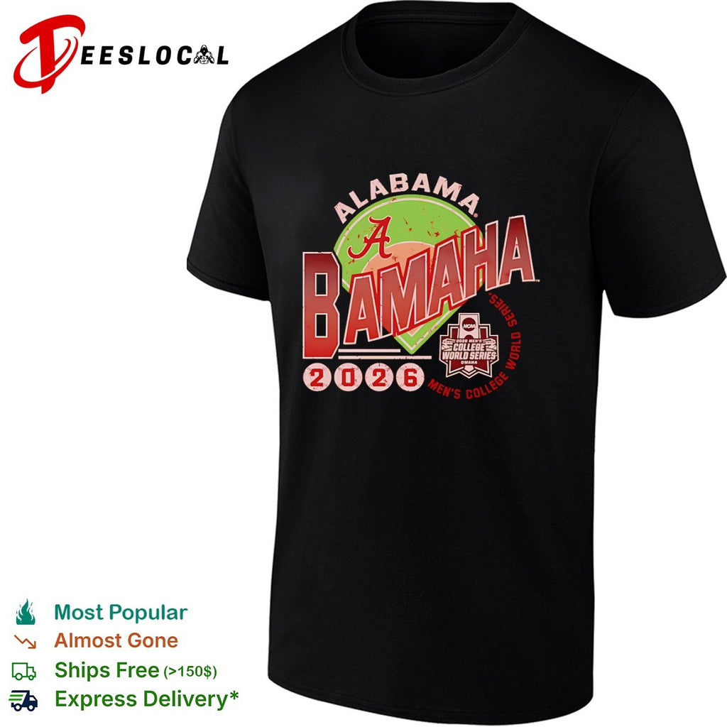 Alabama Crimson Tide 2026 Men’s College World Series Omaha baseball shirt