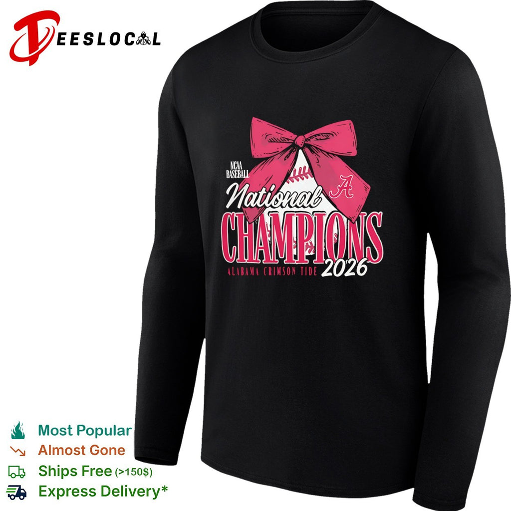 Alabama Crimson Tide NCAA Baseball National Champions 2026 Bow shirt
